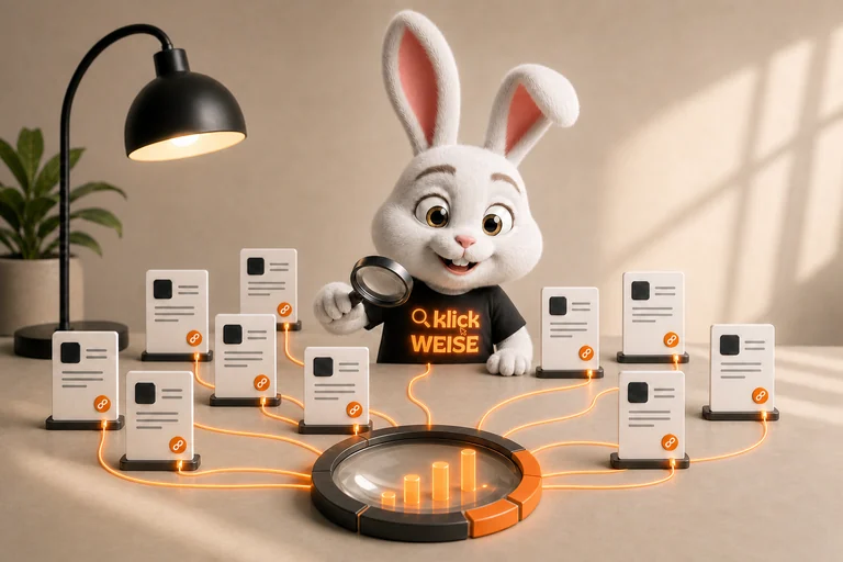 Klickweise-Maskottchen visualisiert KIZitationsrate in einer eigenständigen Mess- und Analyseszene.
